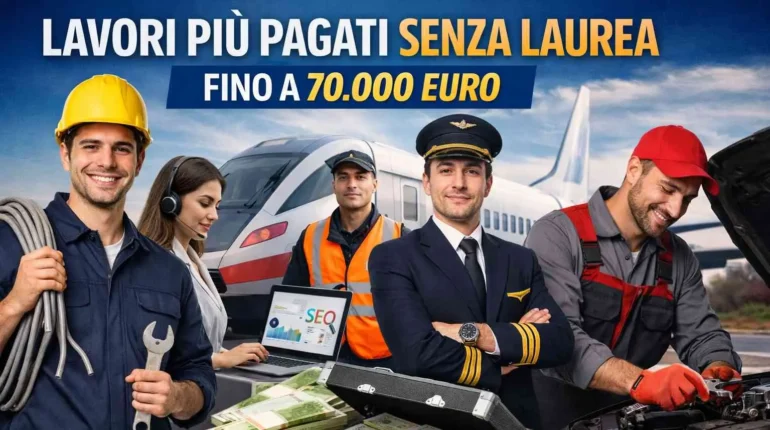 lavori senza laurea più pagati